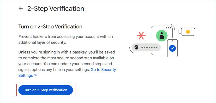 Turn on 2-Step Verification