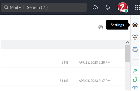 zoho account setting